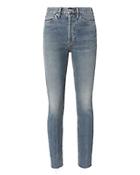 Re/done High-rise Ankle Crop Medium Wash Jeans