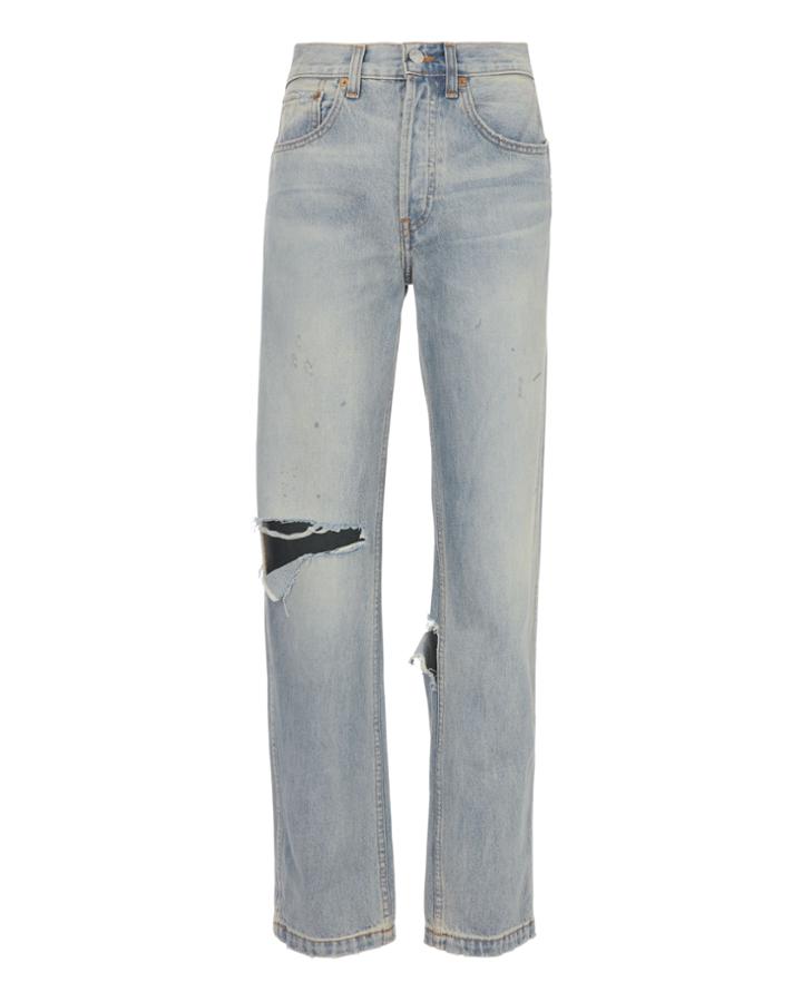 Re/done Grunge Destroyed Straight Jeans Denim-lt 3 28