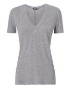 Intermix Monrow Grey Oversized V-neck Tee Grey P