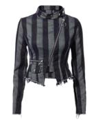 Marques Almeida Marques' Almeida Asymmetric Striped Biker Jacket Blue-med S