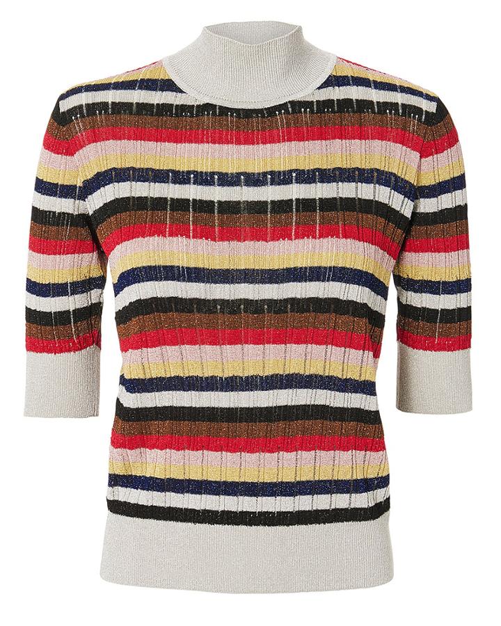 Sonia Rykiel Lurex Multi-striped Top Multi P