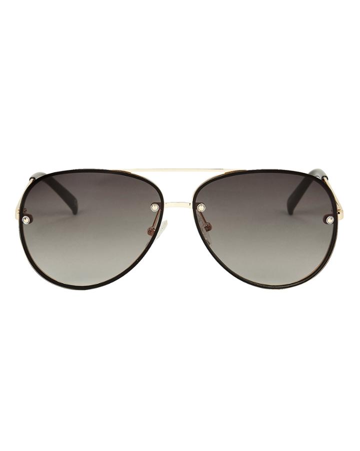 Le Specs Luxe Hyperspace Aviator Sunglasses Black/gold 1size