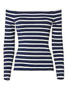 L'agence Cynthia Striped Off Shoulder Top