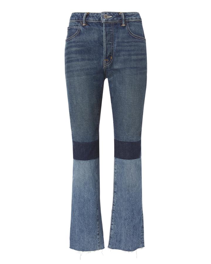 Helmut Lang Patchwork High-rise Crop Jeans