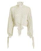The East Order Jackie Tie Waist Top White/yellow P