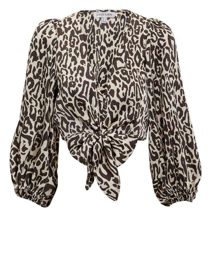 Shona Joy Isabella Puff Sleeve Top Leopard 12