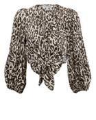 Shona Joy Isabella Puff Sleeve Top Leopard 12
