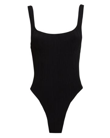 Hunza G Square Neck Black One Piece Swimsuit Black 1size