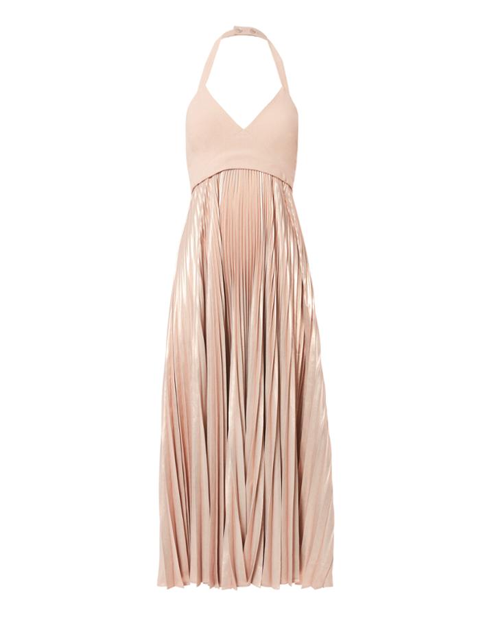 A.l.c. Zelda Pleated Halter Maxi Dress