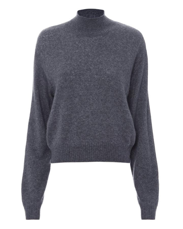 Adam Lippes Cashmere Cropped Sweater Blue-drk S