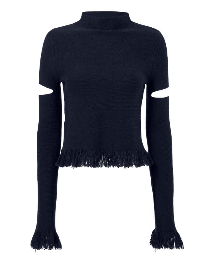 Zoe Jordan Laplace Cutout Sleeve Top Black P