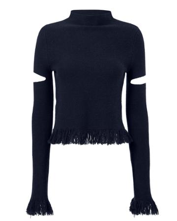 Zoe Jordan Laplace Cutout Sleeve Top Black P