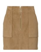 Exclusive For Intermix Intermix Magda Suede Mini Skirt Brown 6