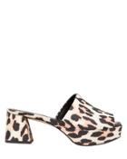 Ganni Leonie Leopard Print Mules Beige/black 38
