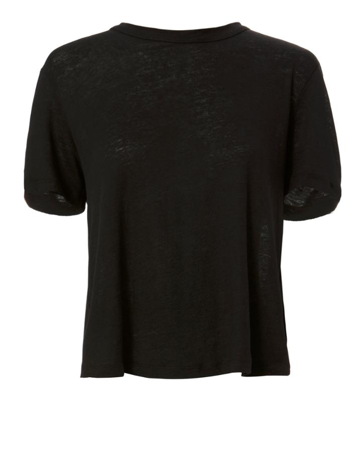 Alc A.l.c. Alber Lace-up Linen Tee Black P
