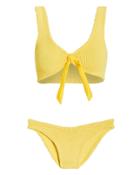 Hunza G Angela Tie Front Bikini Set Yellow 1size