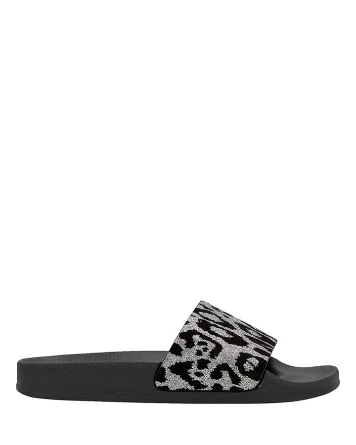 Balmain Calypso Leopard Pool Sandal Black 37