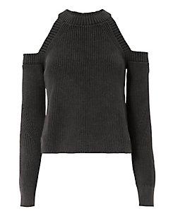Rag & Bone Dana Cold Shoulder Black Sweater