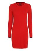 Rag & Bone Liliana Ribbed Cashmere Knit Dress: Red