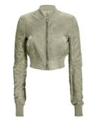 Rick Owens Drkshdw Grey Cropped Flight Bomber Jacket Grey P