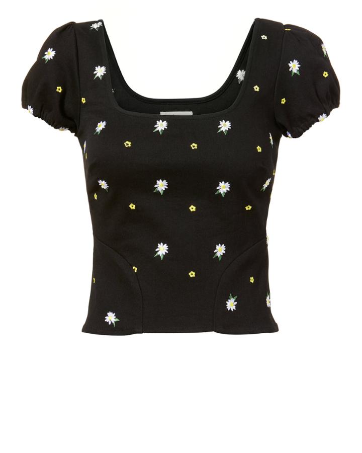 Miaou Kelly Daisy Embroidery Top Multi S