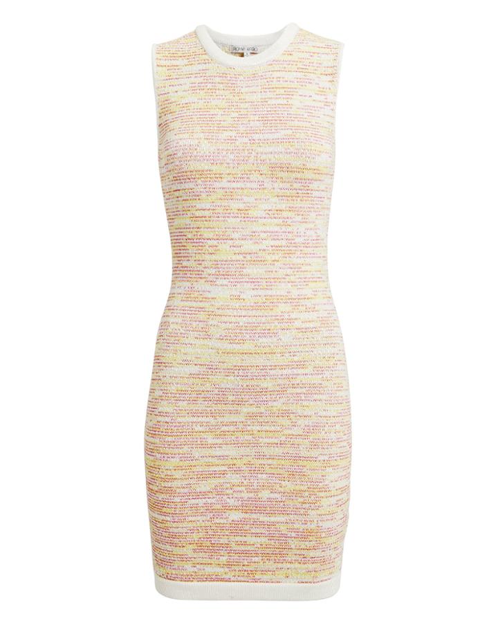 Torn Ronny Kobo Delta Tweed Mini Dress Yellow/white/tweed P