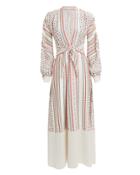 Philosophy Di L.serafini Philosophy Di Lorenzo Serafini Scarf Print Deep V Gown Ivory/red/blue 38