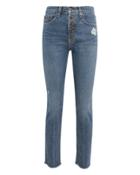 Veronica Beard Faye Frayed Jeans Medium Blue Denim 25