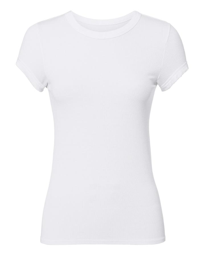 Enza Costa Cap Sleeve Rib White T-shirt White P