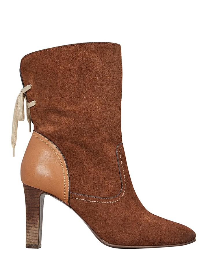 See By Chloe See By Chlo Yvonne Lace-up Back Suede Boots Brown 37