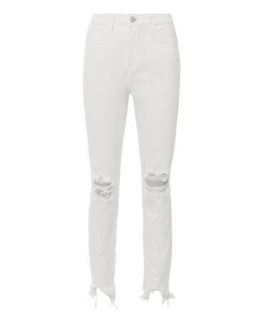 L Agence Denim L'agence High Line Blanc Destructed White Jeans White 23