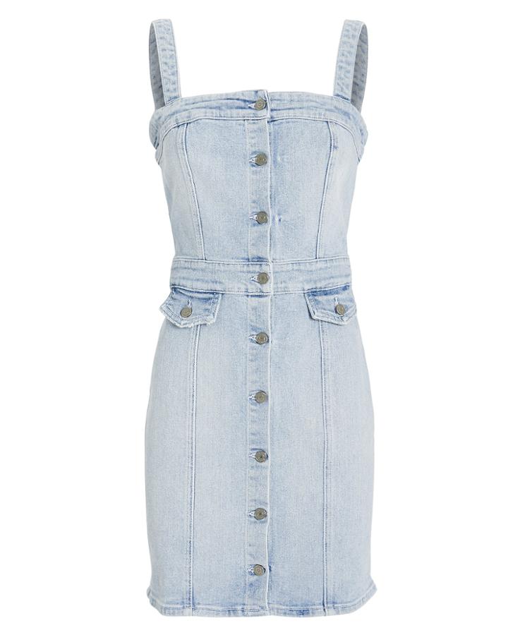 Grlfrnd Petra Denim Mini Dress Light Denim P