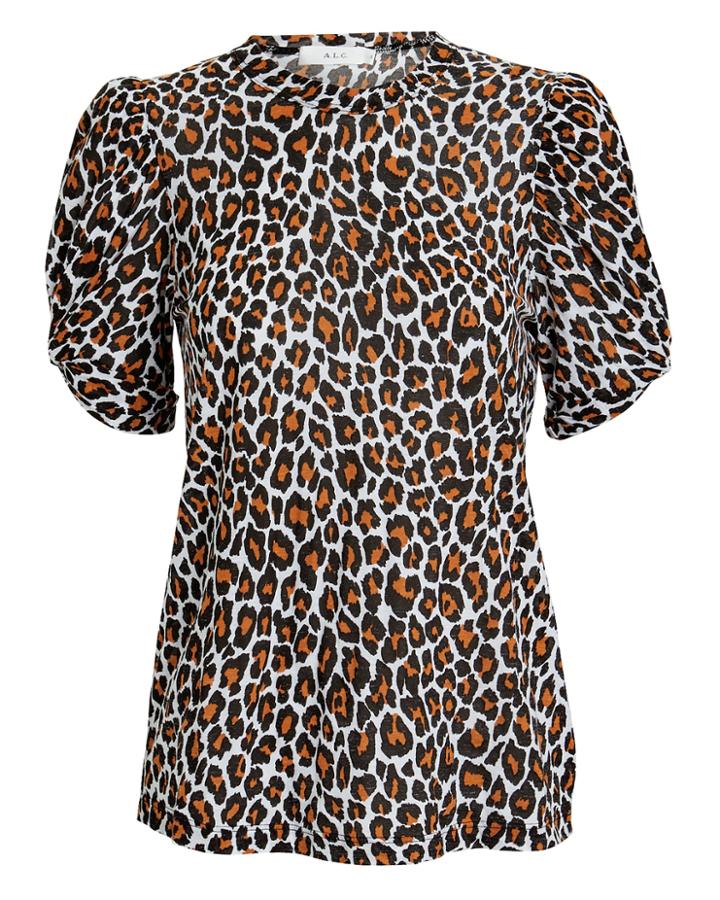 A.l.c. Kati Leopard Puff Sleeve T-shirt Leopard S
