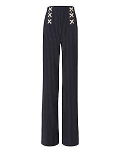 Veronica Beard Quinn Lace-up Wide Leg Pants