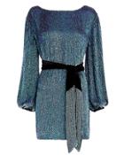 Retrofete Grace Turquoise Sequin Mini Dress Turquoise L