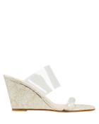 Maryam Nassir Zadeh Olympia Snakeskin-embossed Wedge Sandals Clear/beige 40