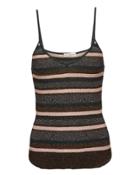 Ulla Johnson Lurex Stripe Tank Top Blush/brown Stripe M