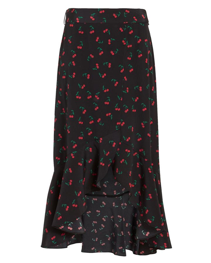 Exclusive For Intermix Intermix Kathleen Printed Skirt Black P