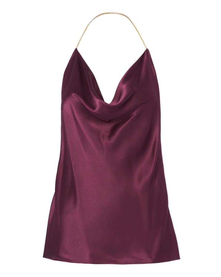 Cushnie Et Ochs Chain Detail Silk Charmeuse Top