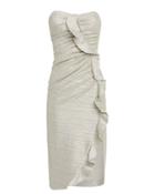 Jonathan Simkhai Gathered Bustier Dress Silver 2
