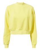 Cotton Citizen Milan Pastel Lemon Crop Sweatshirt Yellow S