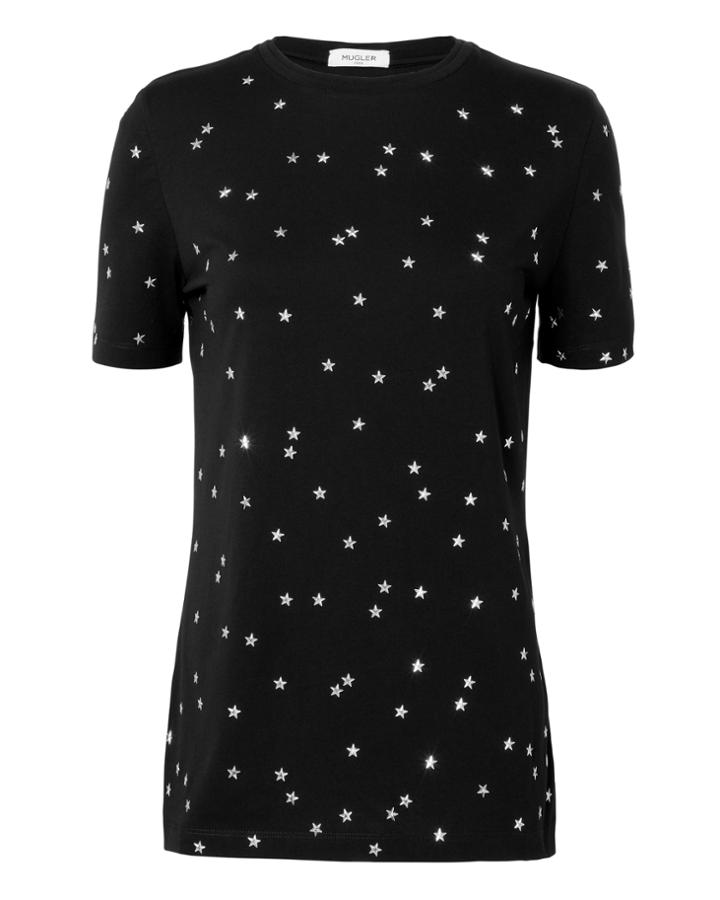 Thierry Mugler Mugler Star-studded Black Tee Black P