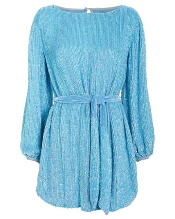 Retrofte Grace Sequin Mini Dress Blue M