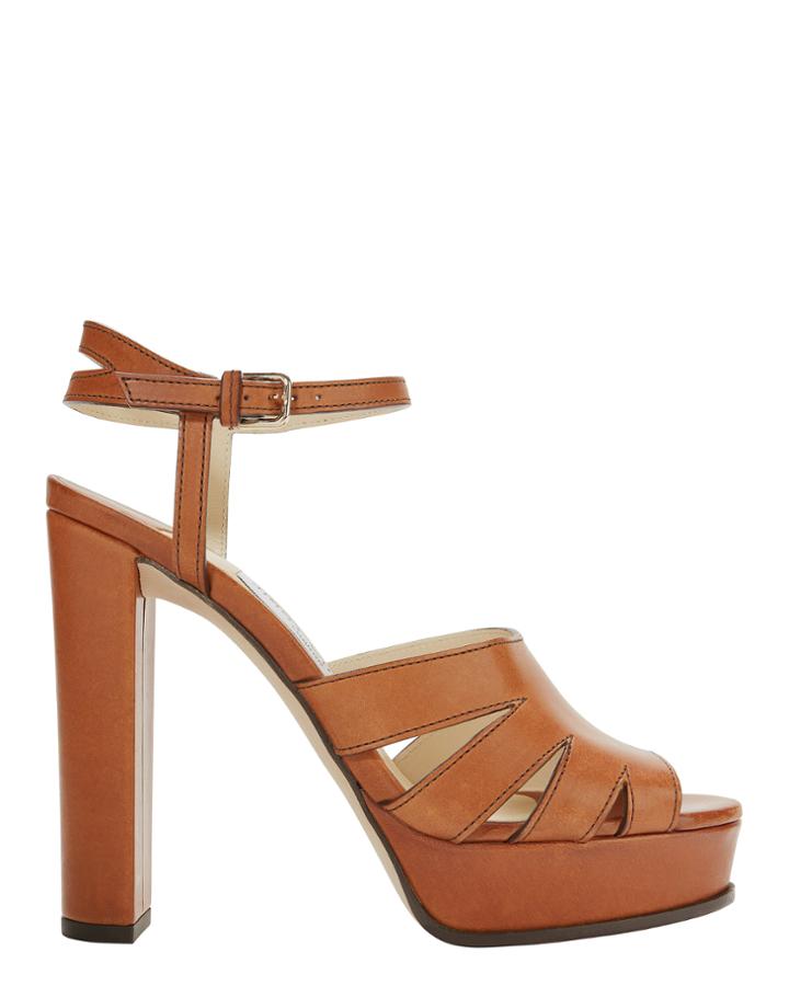 Jimmy Choo Hermione Platform Sandals Brown 36