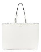 Valentino Garavani Rockstud Leather Shopper White 1size