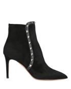 Valentino Garavani Rockstud Suede Booties Black 37.5
