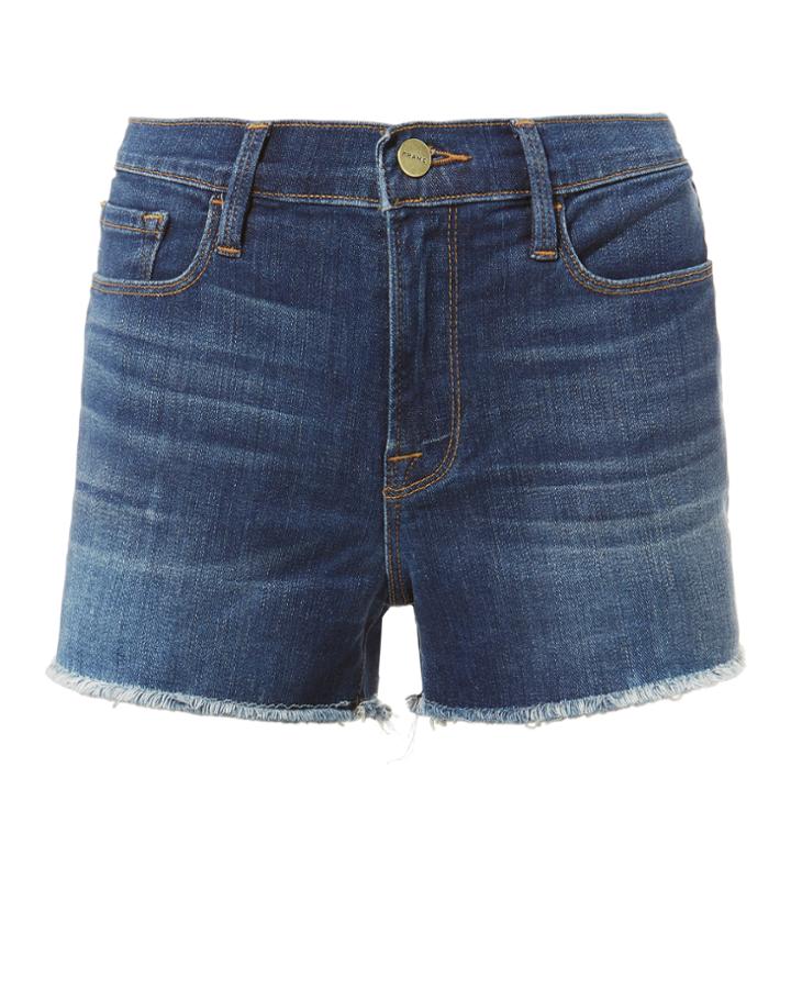 Frame Le Cutoff Denim Shorts Denim-drk 23