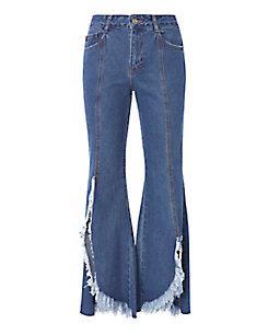 &quot;sjyp Front Split Flare Leg Jeans&quot;