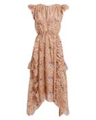 Ulla Johnson Ciel Midi Dress Beige/white Floral Zero