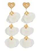 Mallarino Bella Petal Drop Earrings White/gold 1size